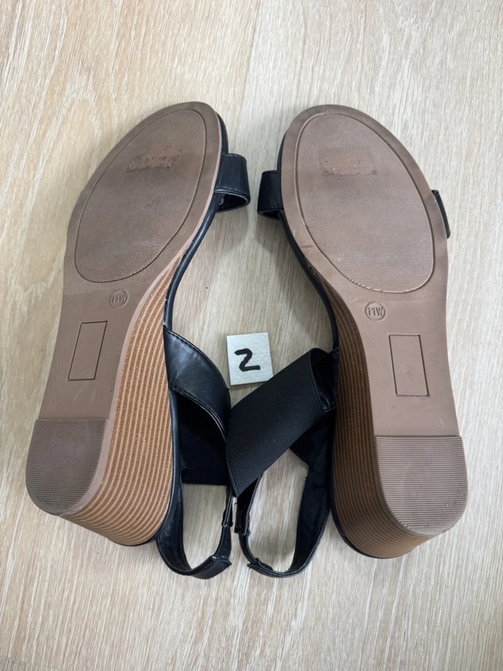 Lane Bryant Black Elastic Strap Slingback Sandals